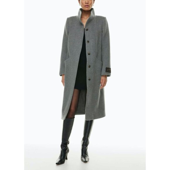 NWT WILFRED Aritzia The Cocoon Long Coat Wool Cashmere Dark